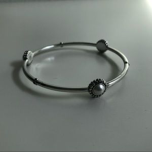 Brighton silver and pearl bangle